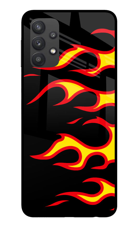 Side Sweep Flames Samsung M32 5G Glass Case