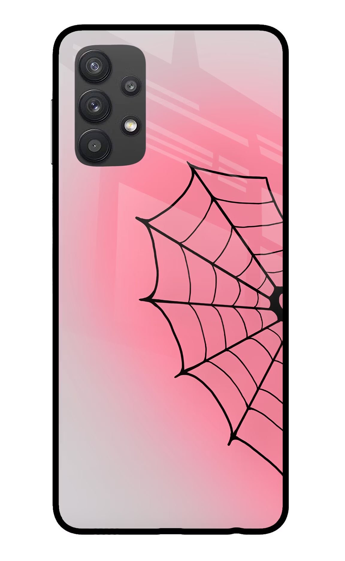 Pink Web Samsung M32 5G Glass Case
