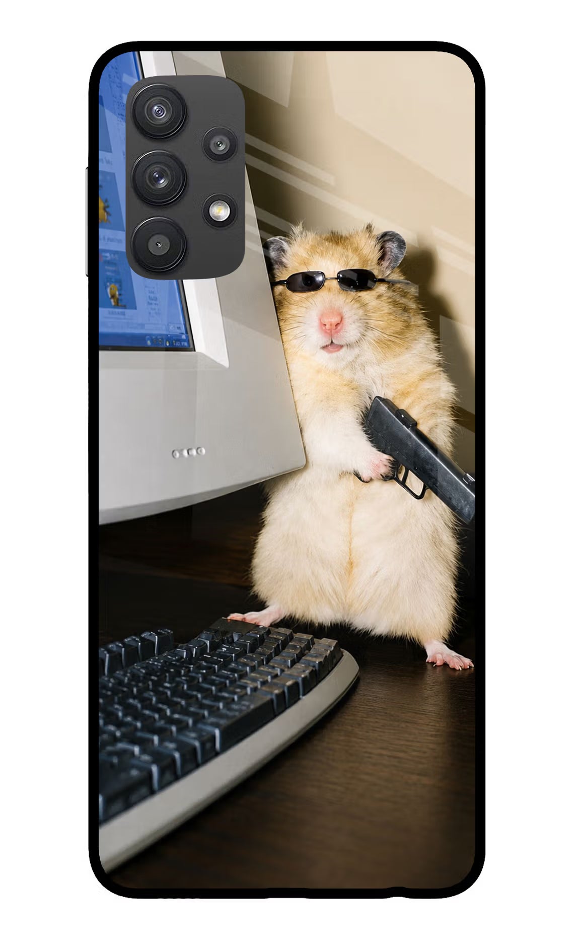 Hacker Hamster Samsung M32 5G Glass Case