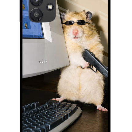 Hacker Hamster Samsung M32 5G Glass Case Back Cover by Casekaro