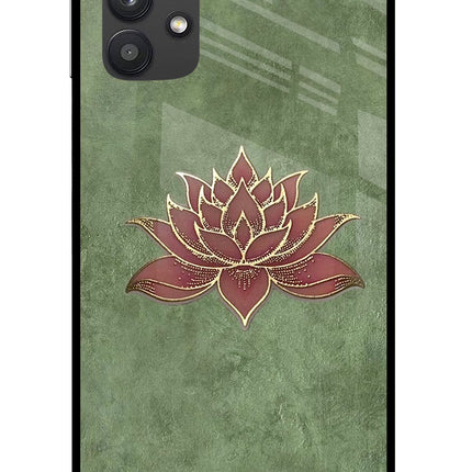 Lotus Grace Samsung M32 5G Glass Case Back Cover by Casekaro