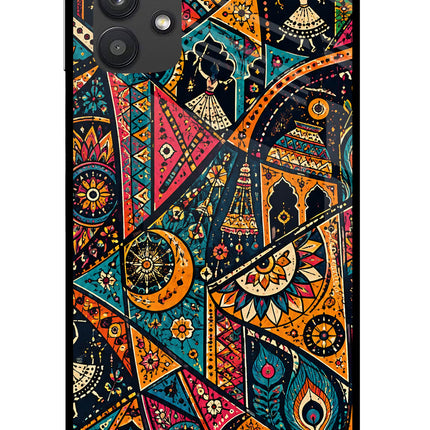 Folk Print Samsung M32 5G Glass Case