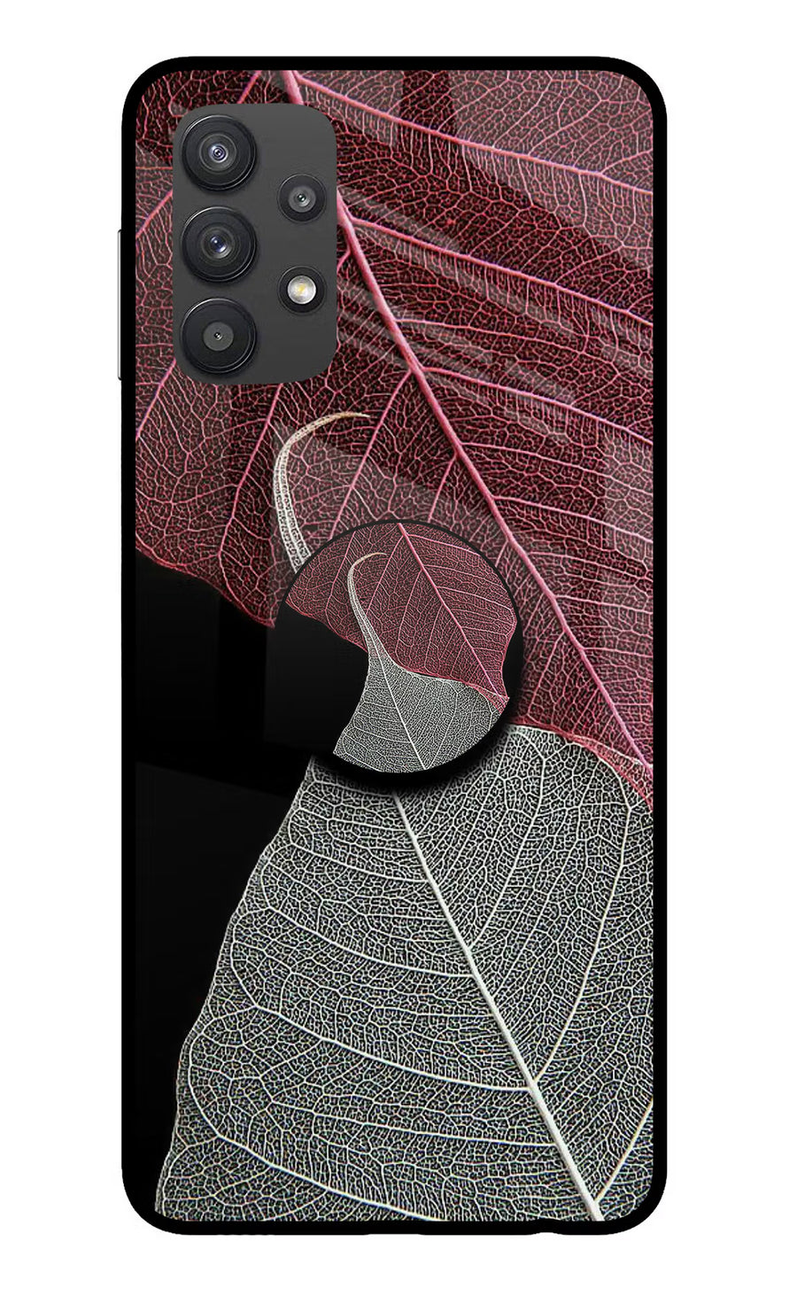 Leaf Pattern Samsung M32 5G Pop Case, Glass case