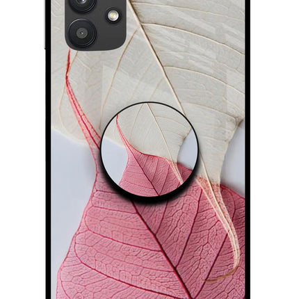 White Pink Leaf Samsung M32 5G Pop Case by Casekaro