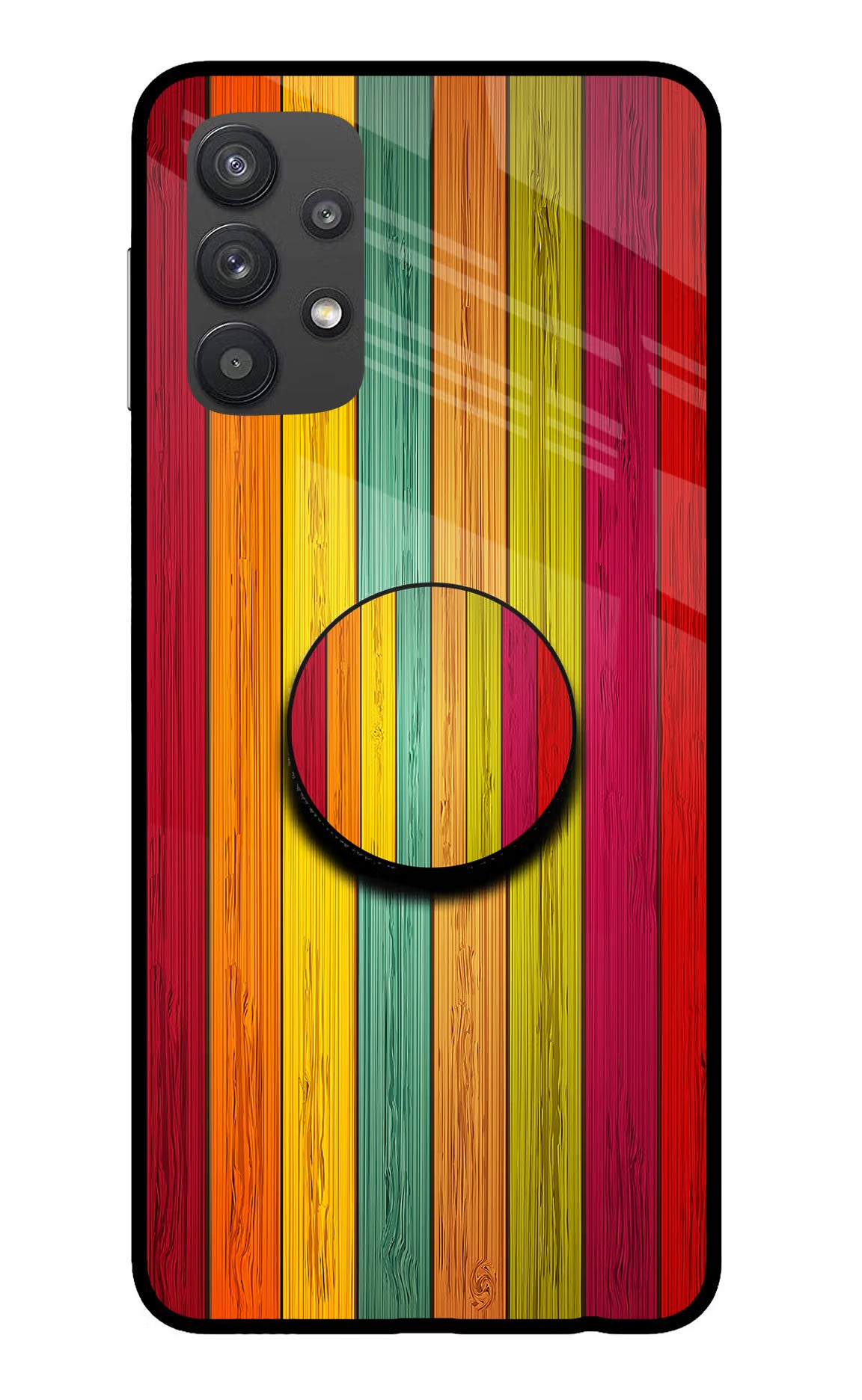Multicolor Wooden Samsung M32 5G Pop Case by Casekaro