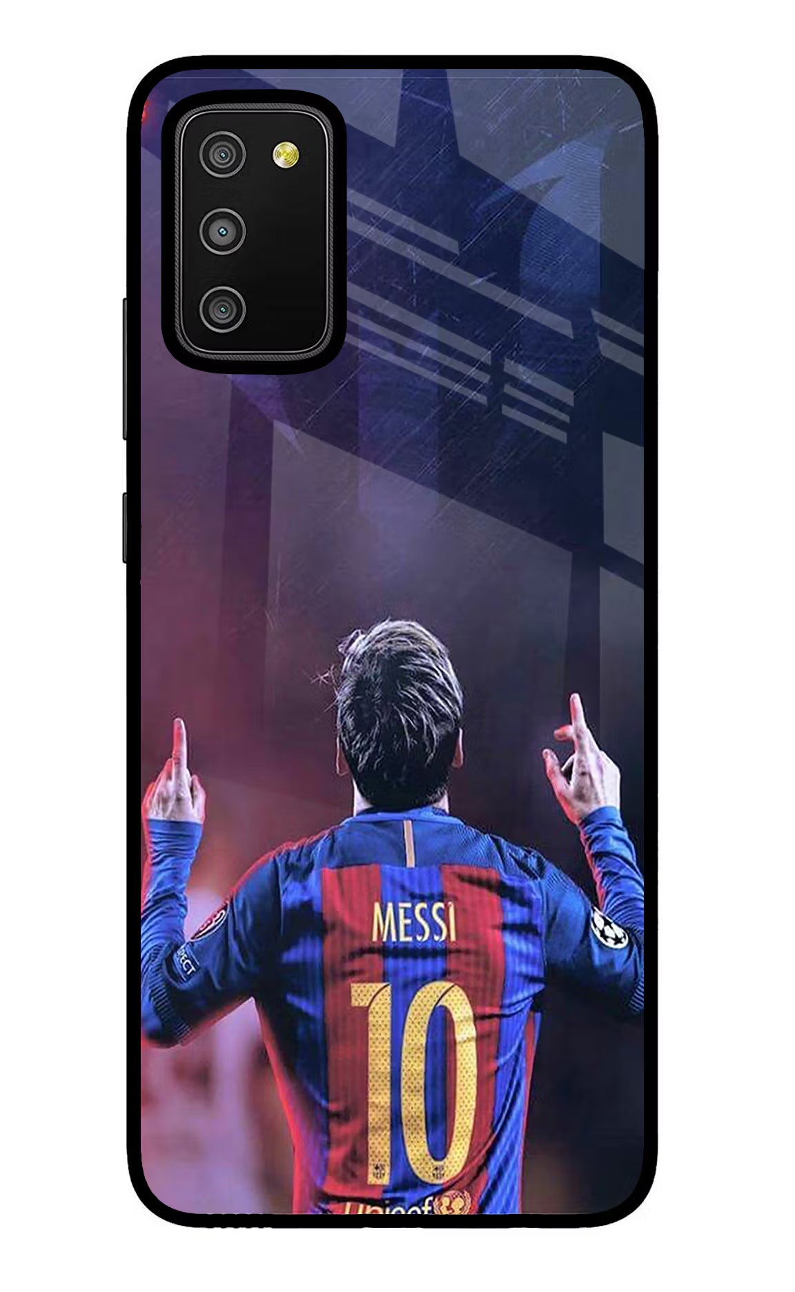 Messi Samsung M02s Glass Case