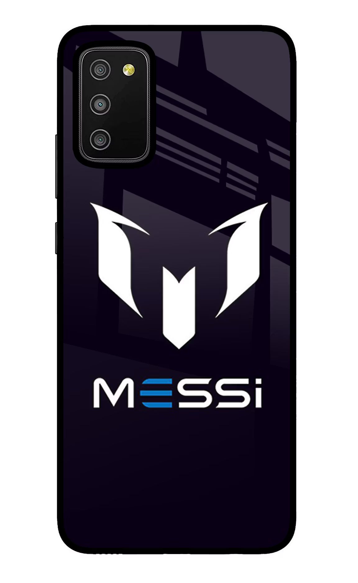 Messi Logo Samsung M02s Glass Case Back Cover by Casekaro