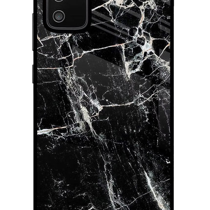 Black Marble Texture Samsung M02s Glass Case