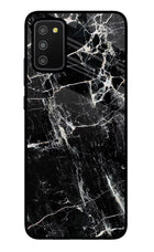 Black Marble Texture Samsung M02s Glass Case