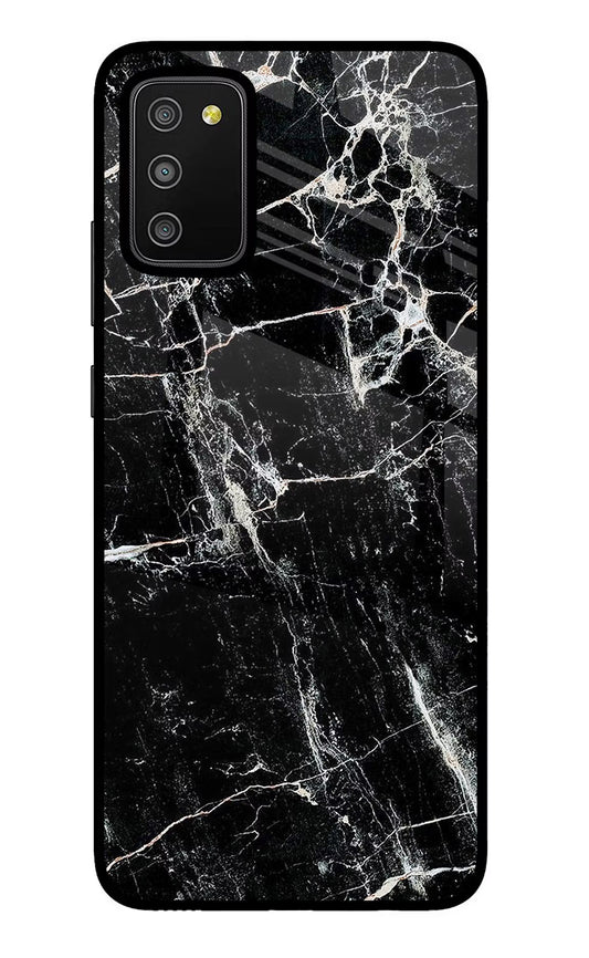 Black Marble Texture Samsung M02s Glass Case