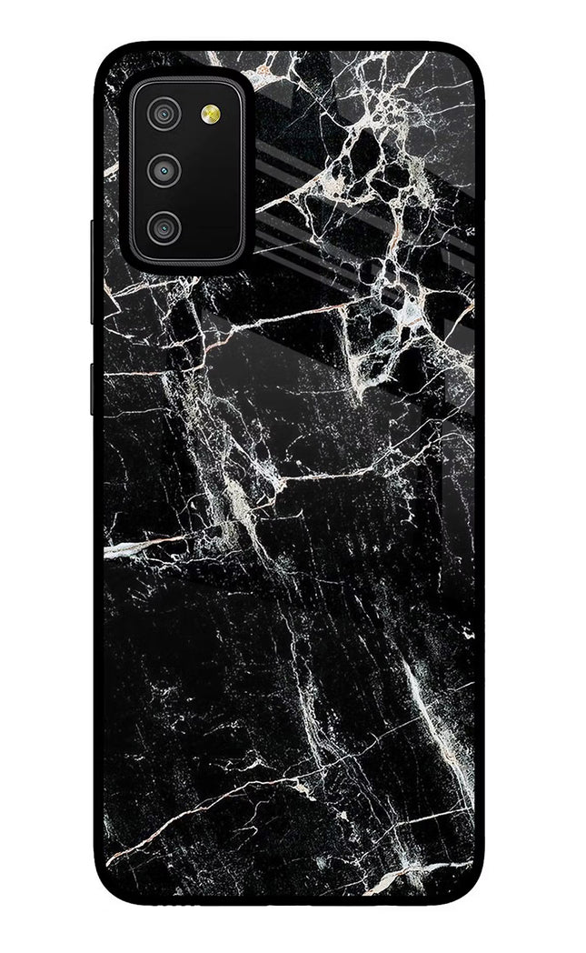 Black Marble Texture Samsung M02s Glass Case