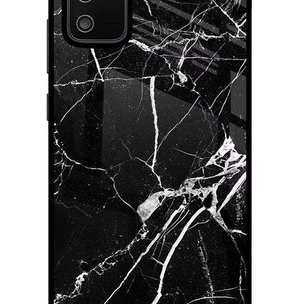 Black Marble Pattern Samsung M02s Glass Case