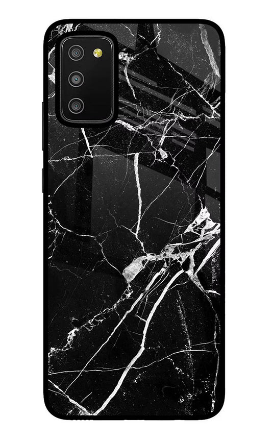 Black Marble Pattern Samsung M02s Glass Case