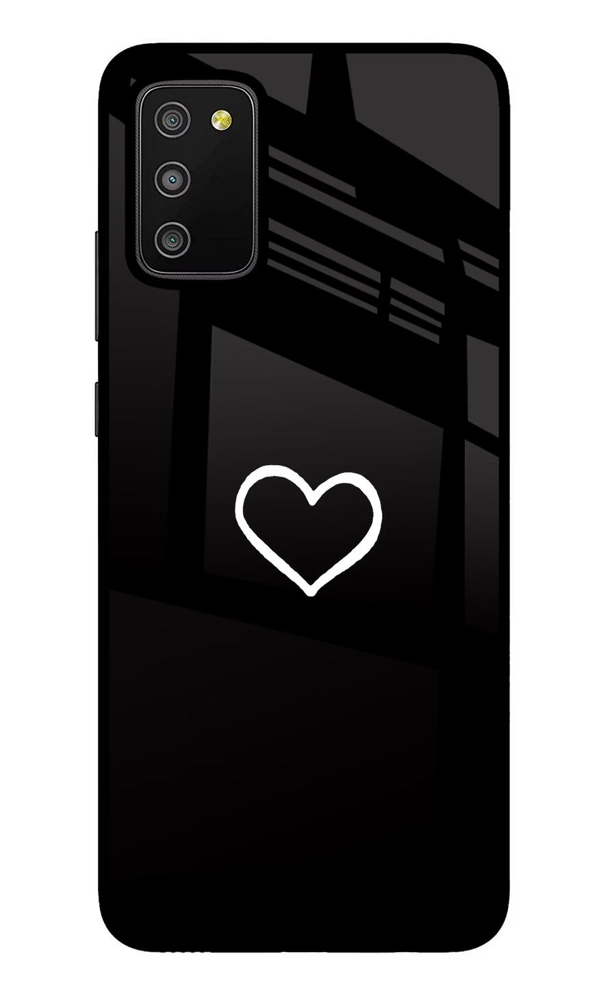 Heart Samsung M02s Back Cover, Glass case