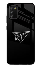 Paper Plane White Samsung M02s Glass Case