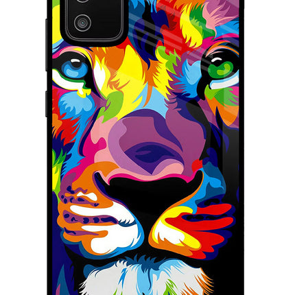 Lion Samsung M02s Glass Case