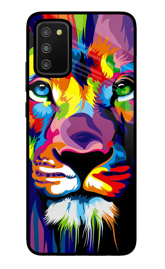 Lion Samsung M02s Glass Case