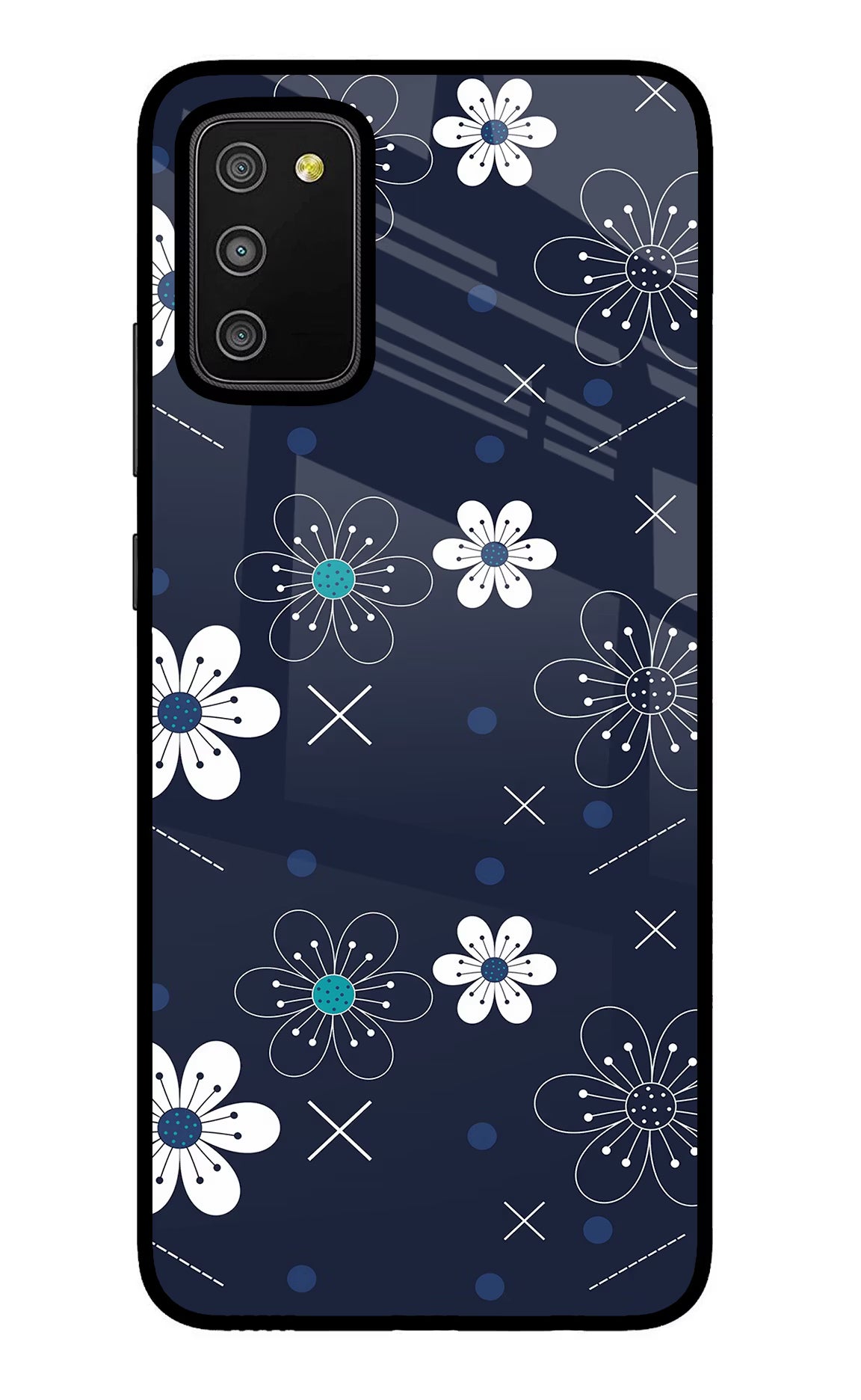 Flowers Samsung M02s Glass Case