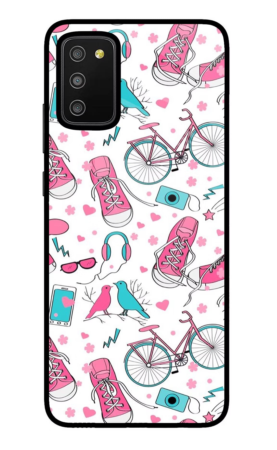 Artwork Samsung M02s Glass Case Back Cover by Casekaro