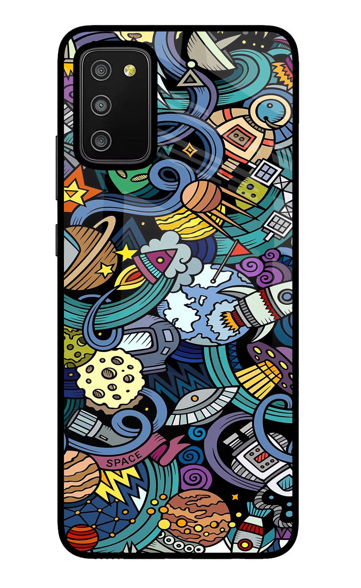Space Abstract Samsung M02s Glass Case Back Cover by Casekaro