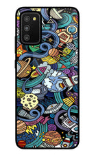 Space Abstract Samsung M02s Glass Case