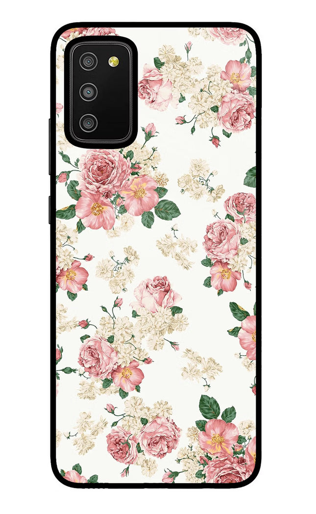 Flowers Samsung M02s Glass Case Back Cover by Casekaro