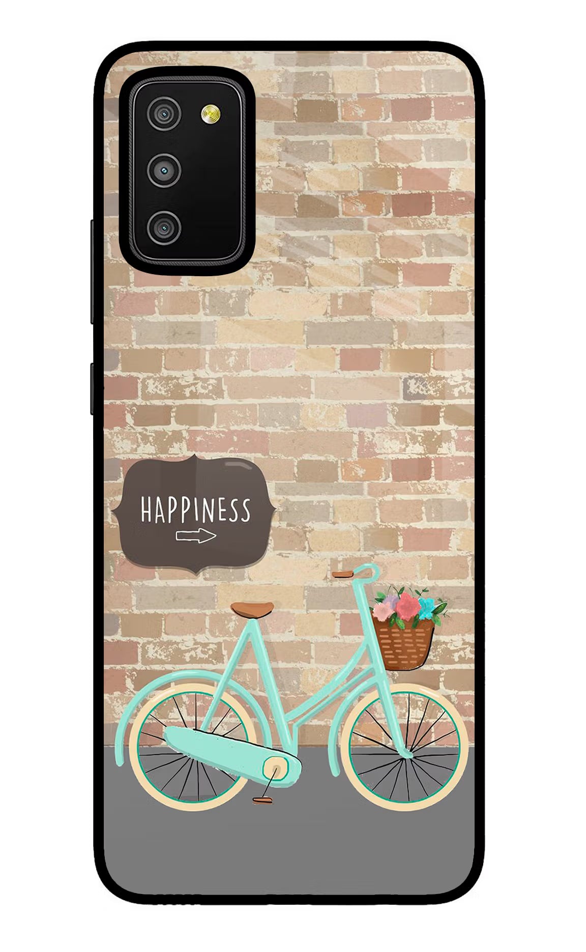 Happiness Artwork Samsung M02s Glass Case Back Cover by Casekaro