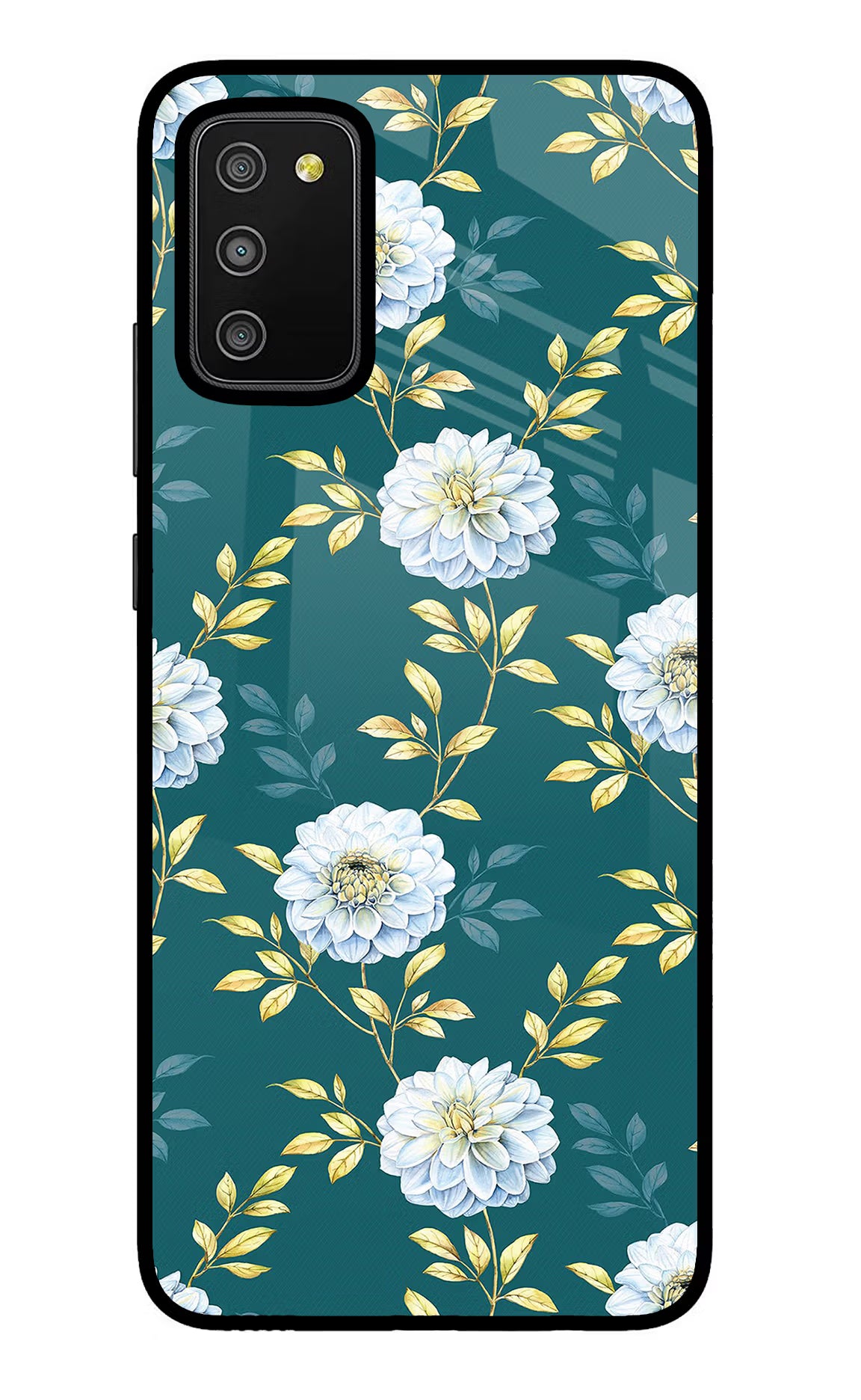 Flowers Samsung M02s Glass Case