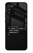 Life Motto Code Samsung M02s Glass Case