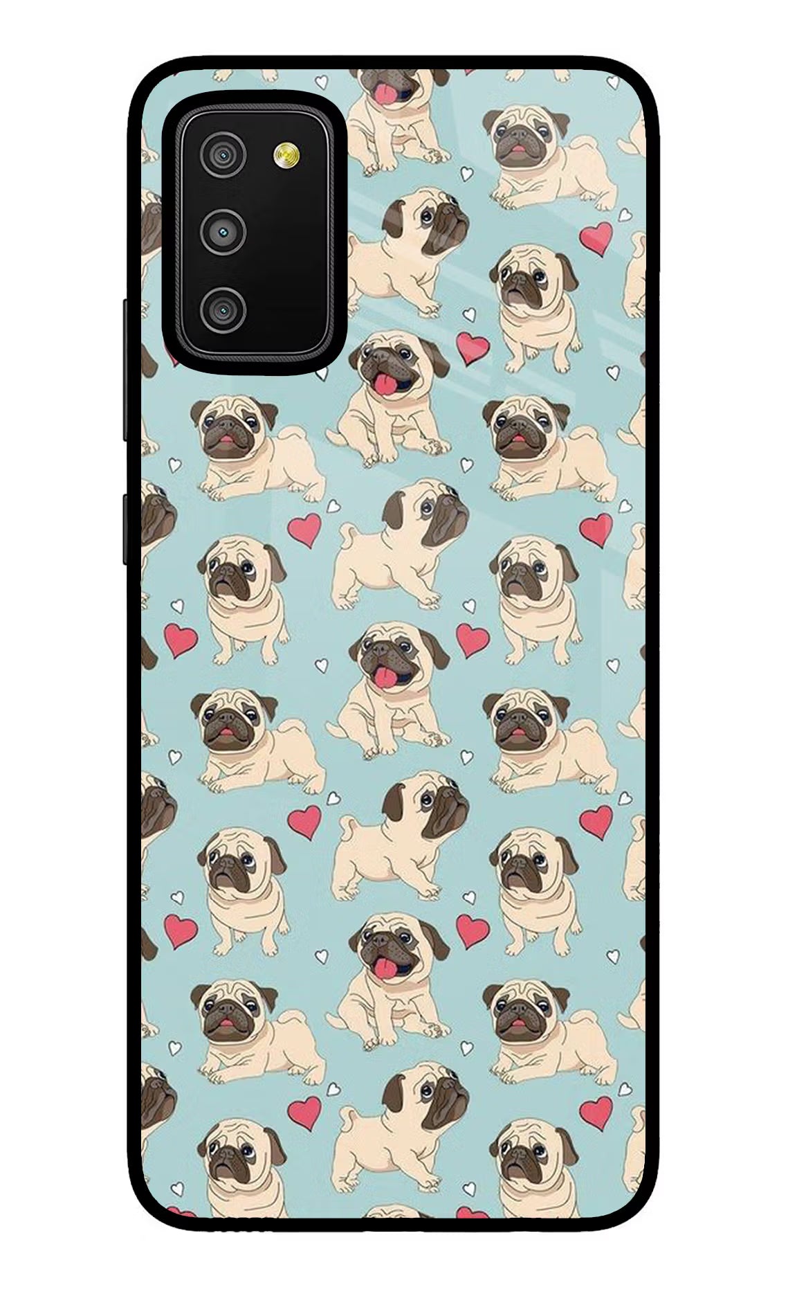 Pug Dog Samsung M02s Glass Case Back Cover by Casekaro