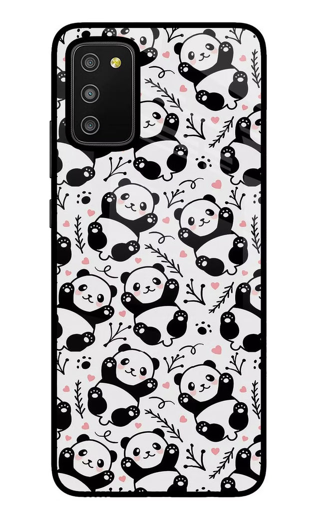 Cute Panda Samsung M02s Glass Case