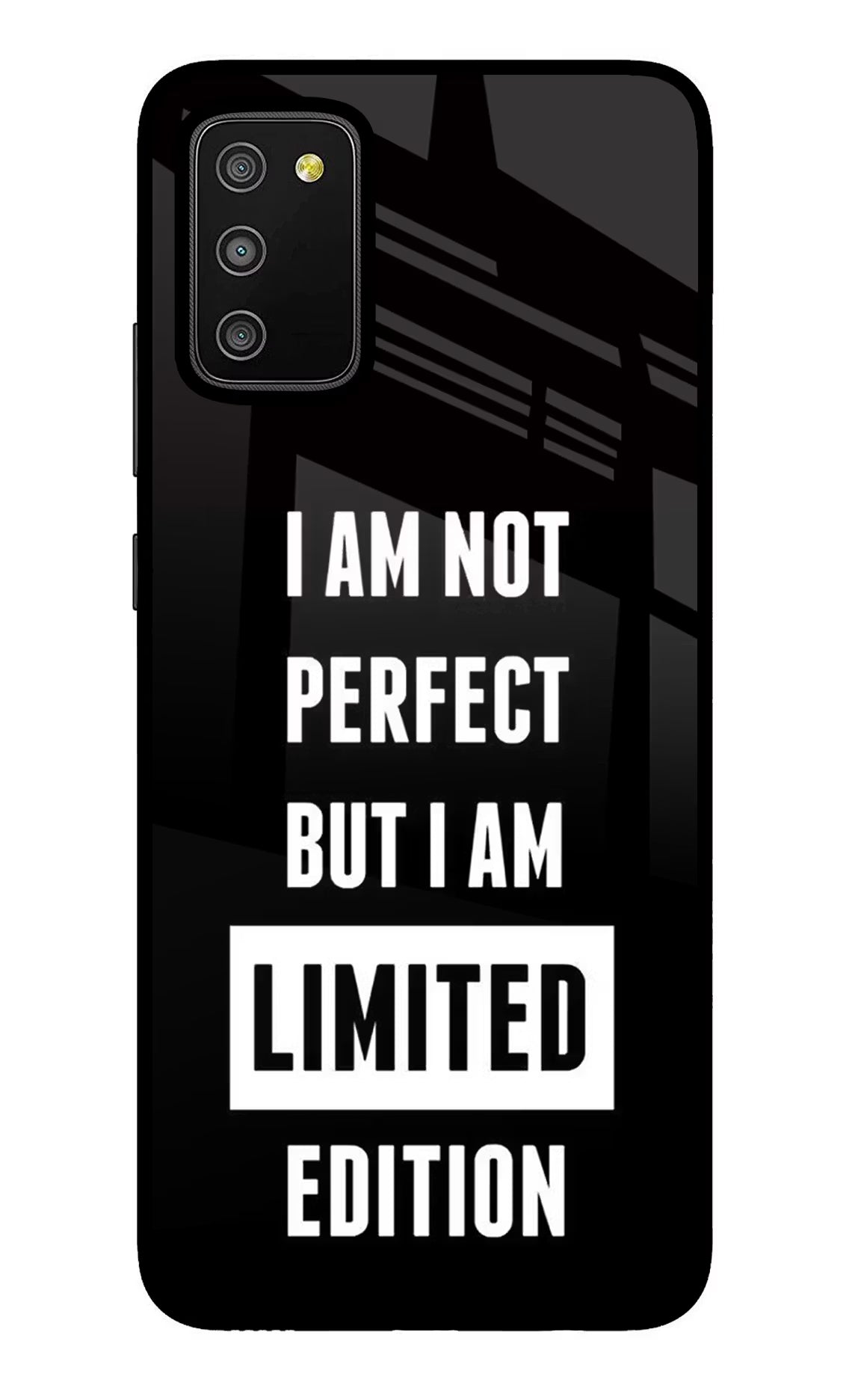 I Am Not Perfect But I Am Limited Edition Samsung M02s Glass Case Back Cover by Casekaro