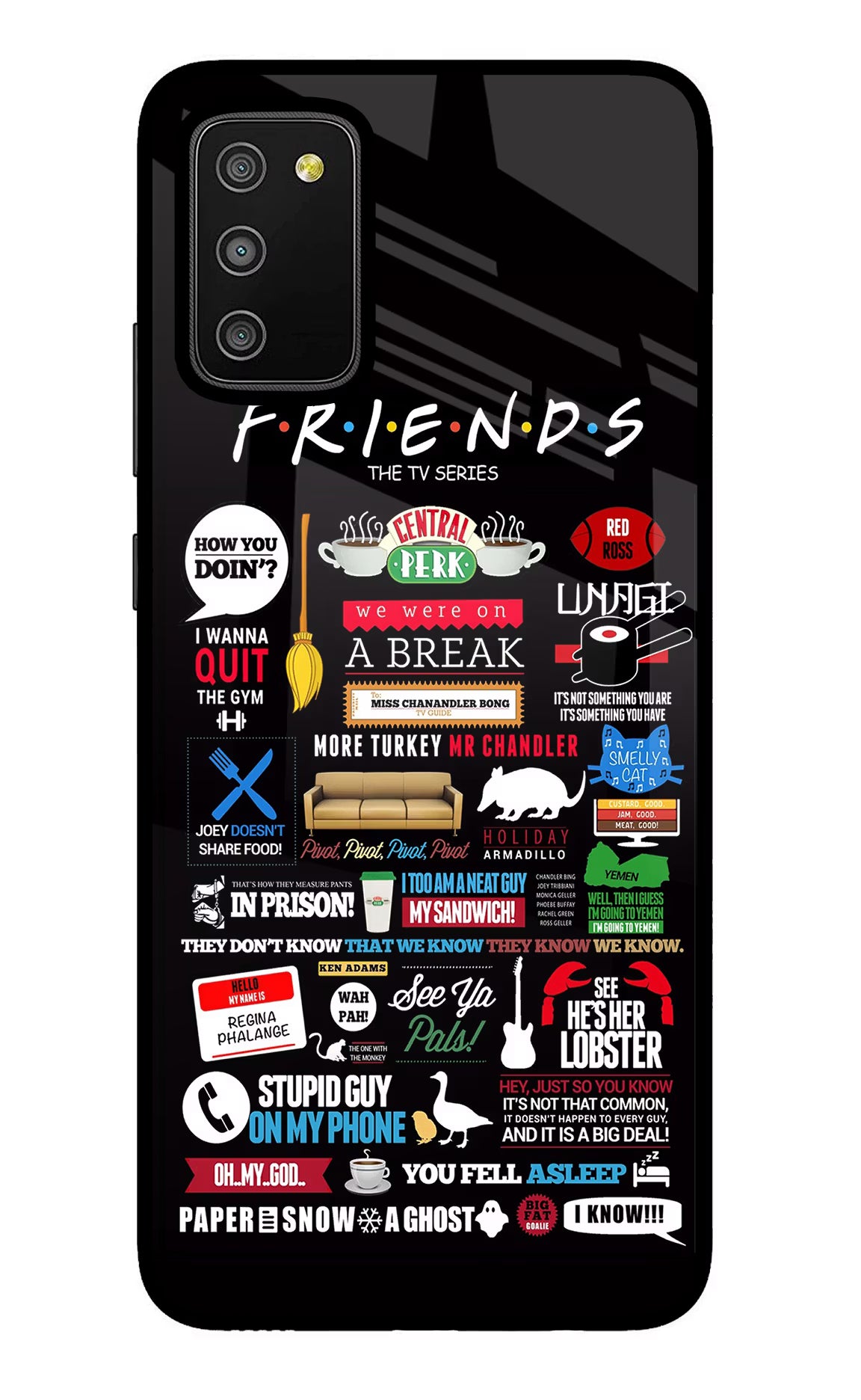 FRIENDS Samsung M02s Glass Case Back Cover by Casekaro