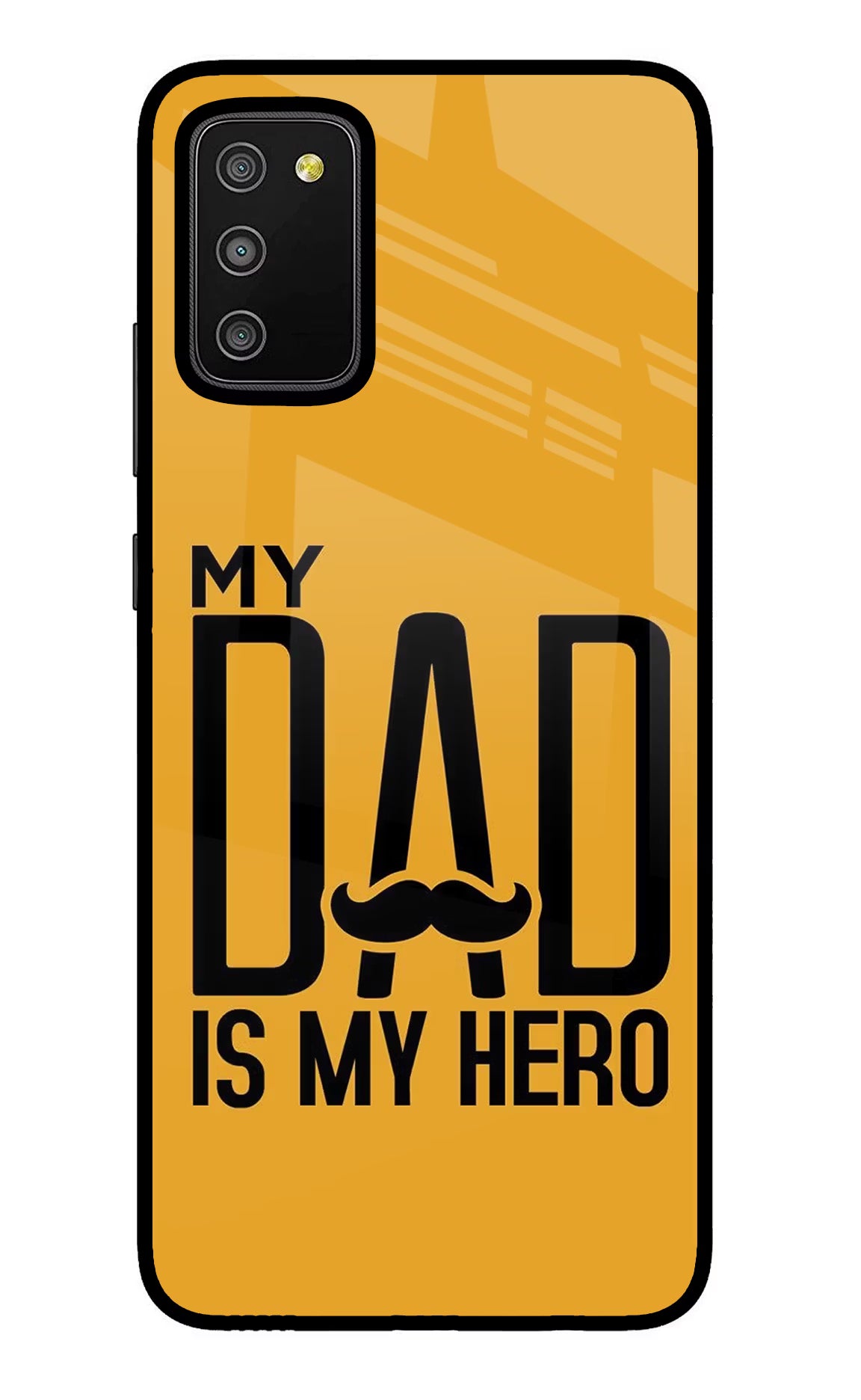 My Dad Is My Hero Samsung M02s Glass Case Back Cover by Casekaro