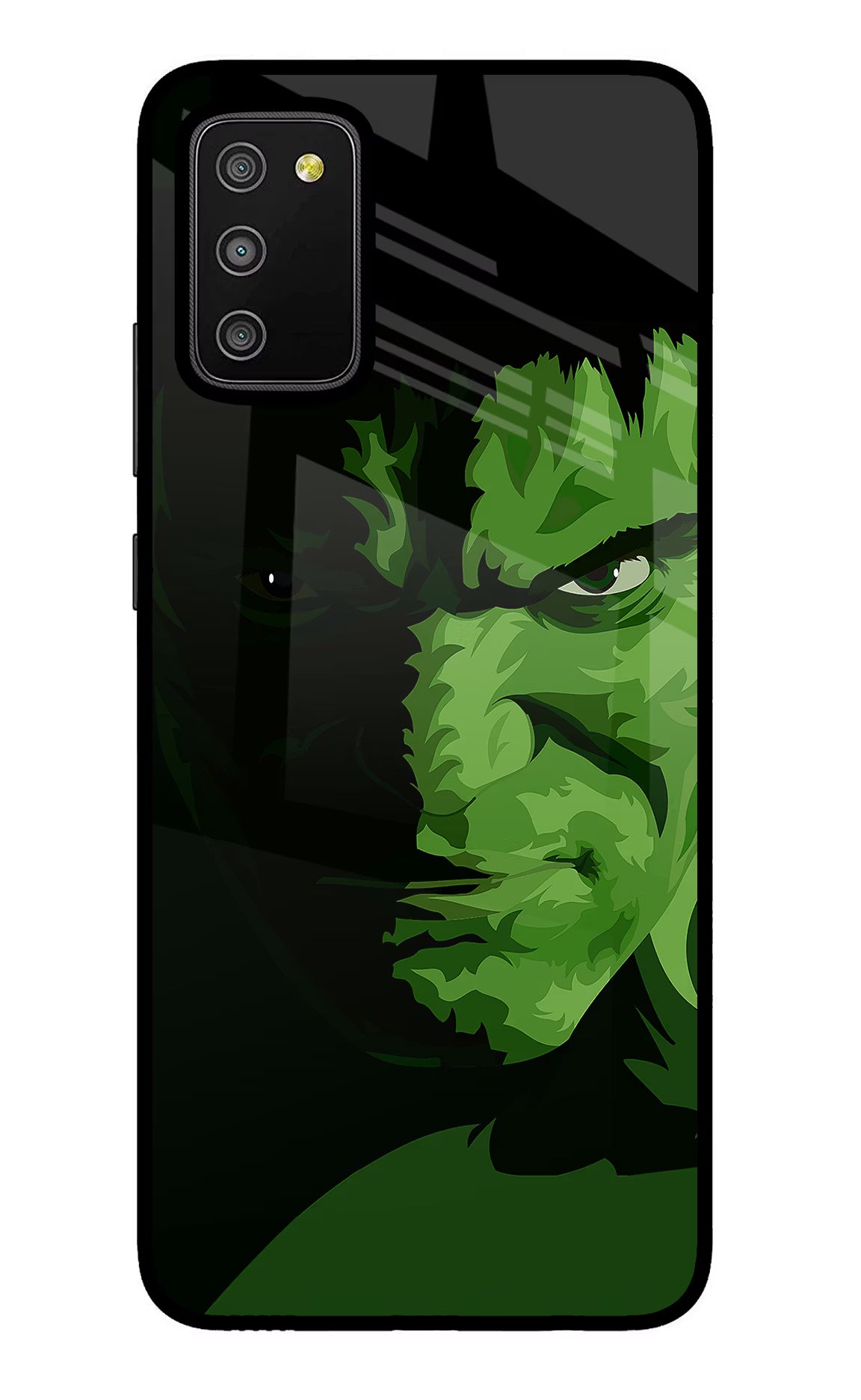 HULK Samsung M02s Glass Case Back Cover by Casekaro