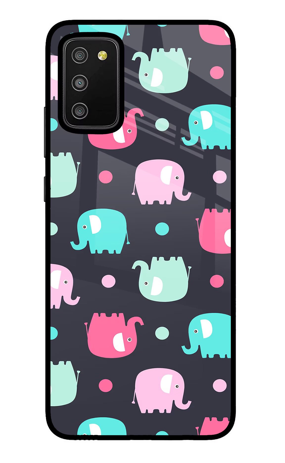 Elephants Samsung M02s Glass Case Back Cover by Casekaro