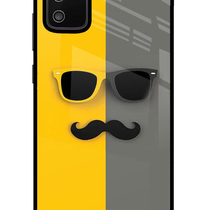 Sunglasses with Mustache Samsung M02s Glass Case