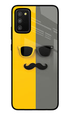 Sunglasses with Mustache Samsung M02s Glass Case