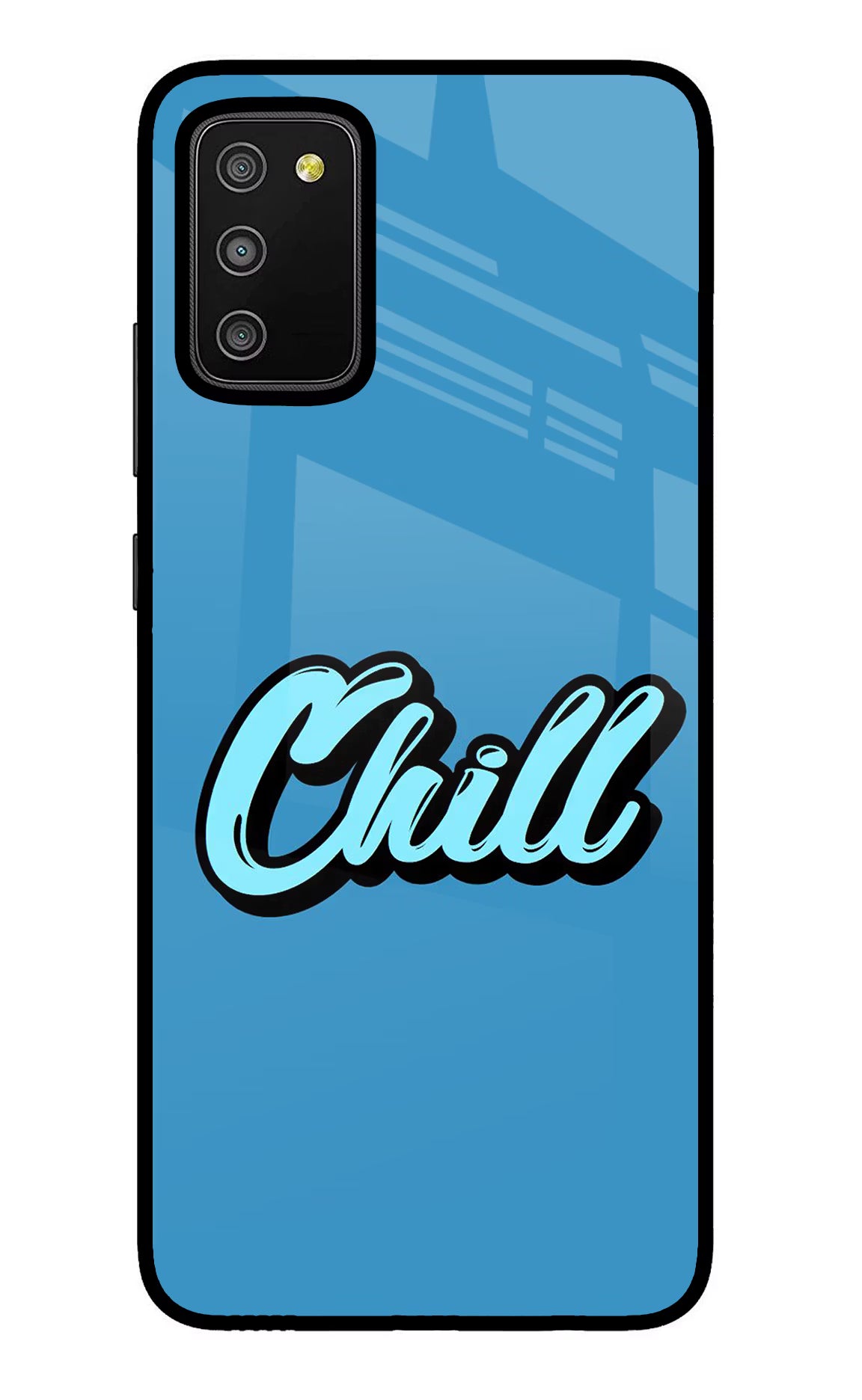 Chill Samsung M02s Glass Case Back Cover by Casekaro