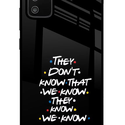 FRIENDS Dialogue Samsung M02s Glass Case Back Cover by Casekaro