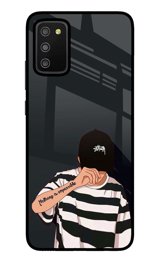 Aesthetic Boy Samsung M02s Glass Case