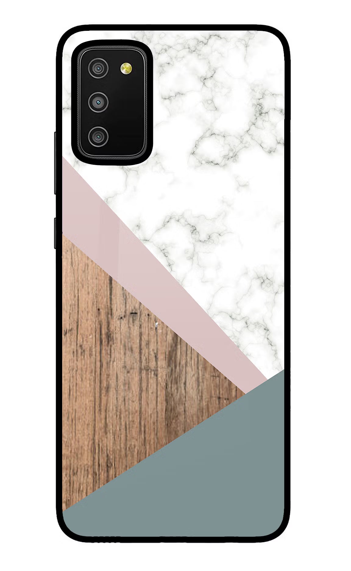 Marble wood Abstract Samsung M02s Glass Case Back Cover by Casekaro