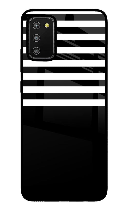 Black and White Print Samsung M02s Glass Case
