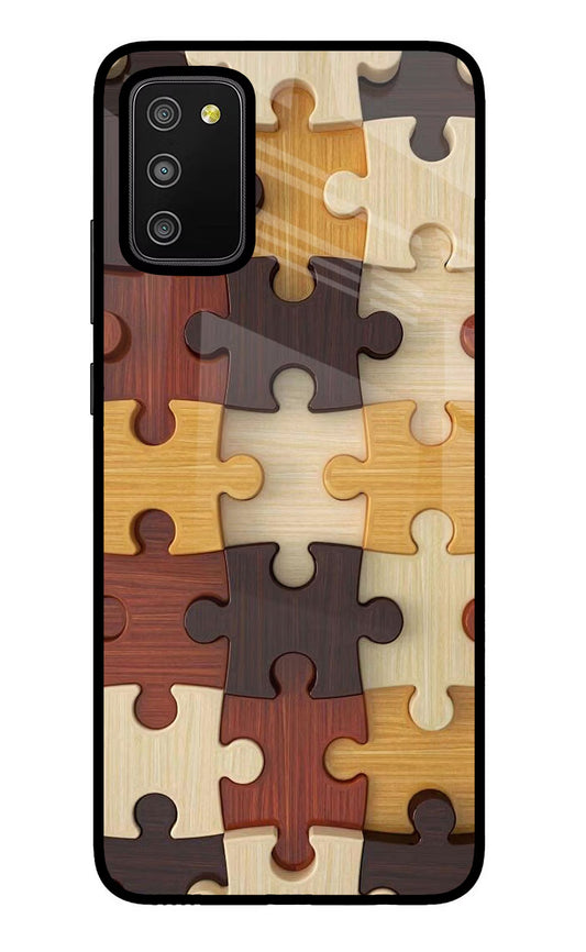 Wooden Puzzle Samsung M02s Glass Case