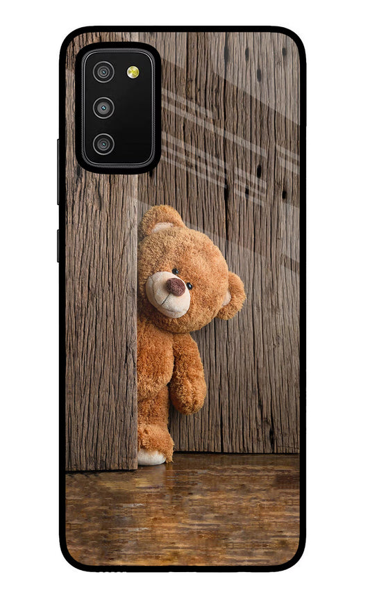 Teddy Wooden Samsung M02s Glass Case