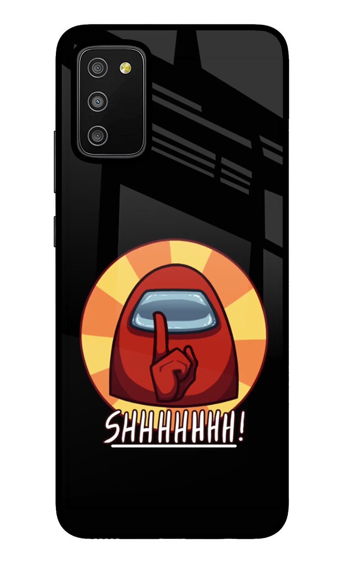 Among Us Shhh! Samsung M02s Glass Case
