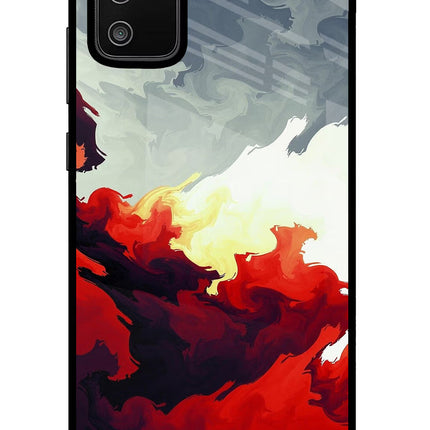 Fire Cloud Samsung M02s Glass Case Back Cover by Casekaro