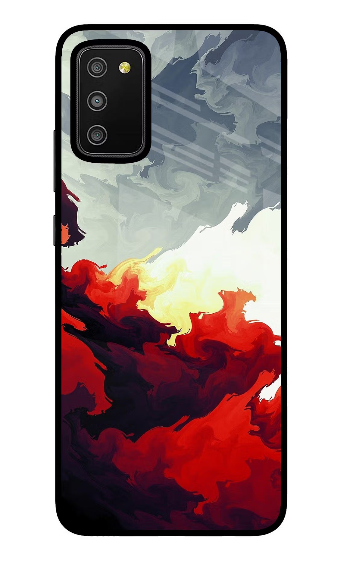 Fire Cloud Samsung M02s Glass Case Back Cover by Casekaro