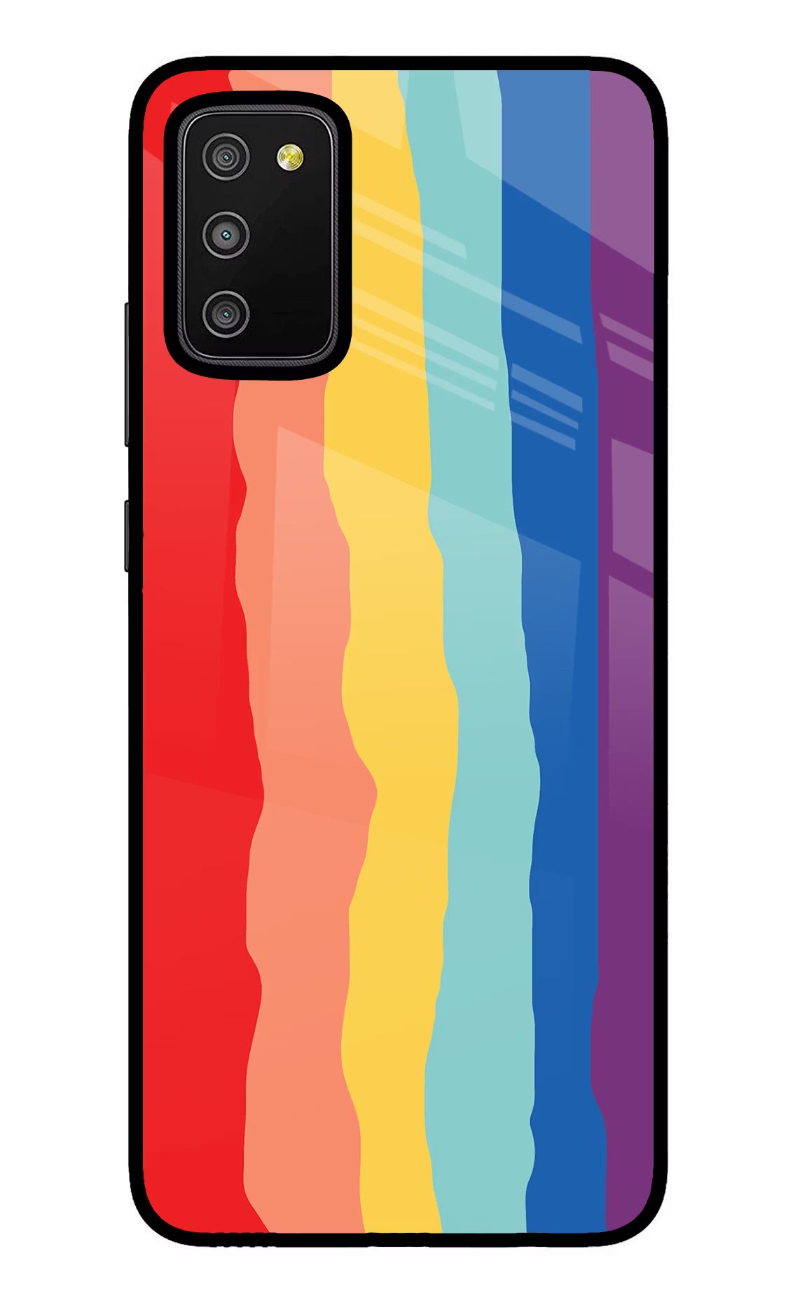 Rainbow Samsung M02s Glass Case Back Cover by Casekaro