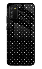 White Dots Samsung M02s Glass Case